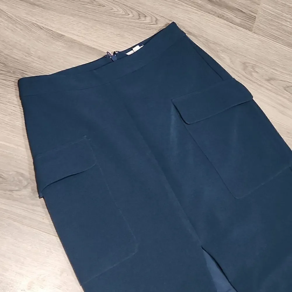 GUC DK Harlem Night Teal Blue Octavia Long Split Eva Mendes Maxi Skirt